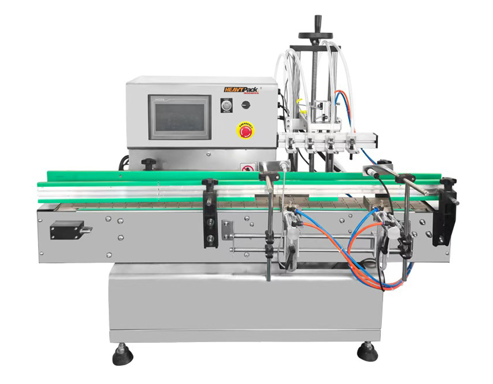 Mesin Filling Otomatis 1 Liter 4 Nozzle Untuk Minyak, Syrup, Sabun Cair, Pestisida Dan Lainnya